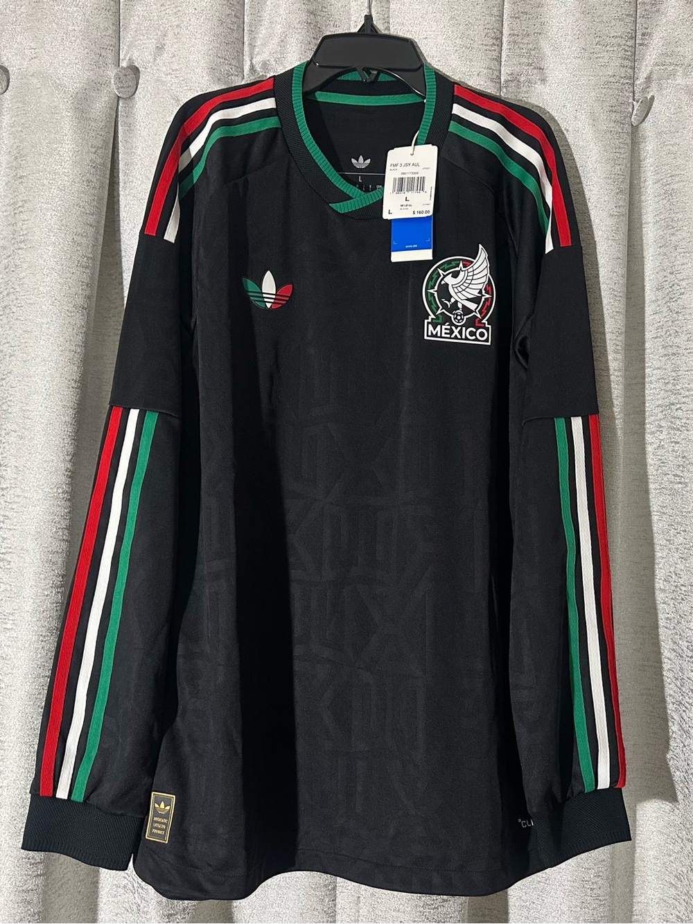 Mexico 26/27 Third Long Sleeve Adidas Climacool+ Authentic Jersey Size L NWT